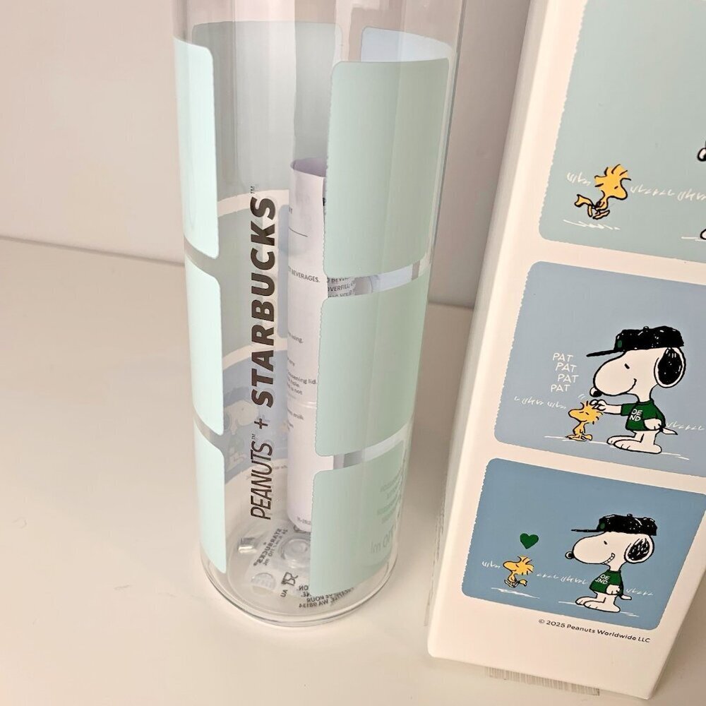 2025 STARBUCKS X PEANUTS Gratitude & Compassion Plastic Water Bottle 24 oz NEW - Picture 4 of 7